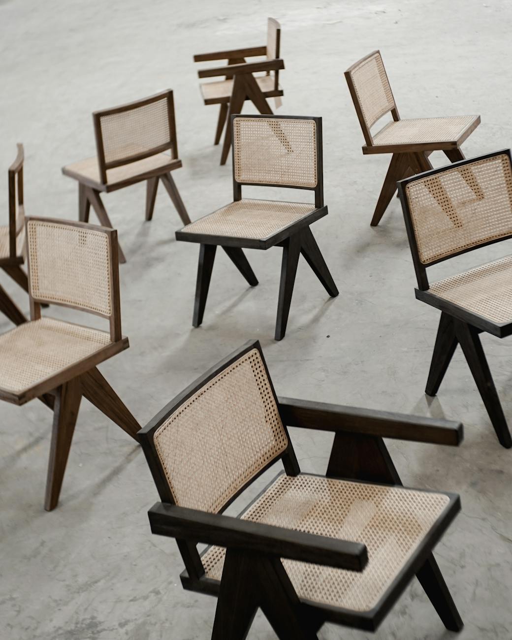 empty chairs on pavement